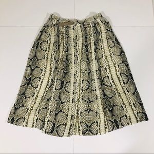 J.Crew pleated midi skirt snakeskin print sz4 NWT